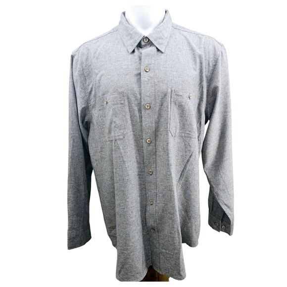 Ridgecut Long Sleeve Tech Chambray Gray Button Shirt TruTemp 365 Men's XLT 3201 - Picture 1 of 9